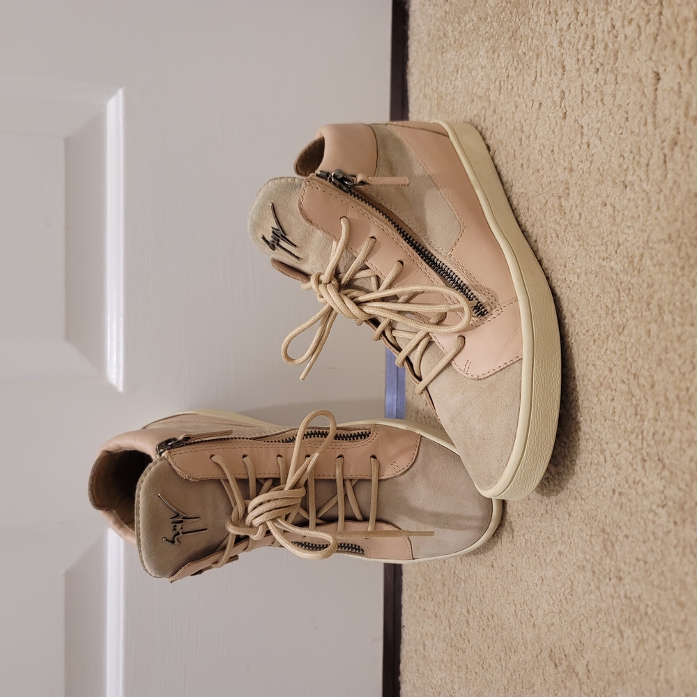 Giuseppe Zanotti Pink Side Zip High-Top Sneakers